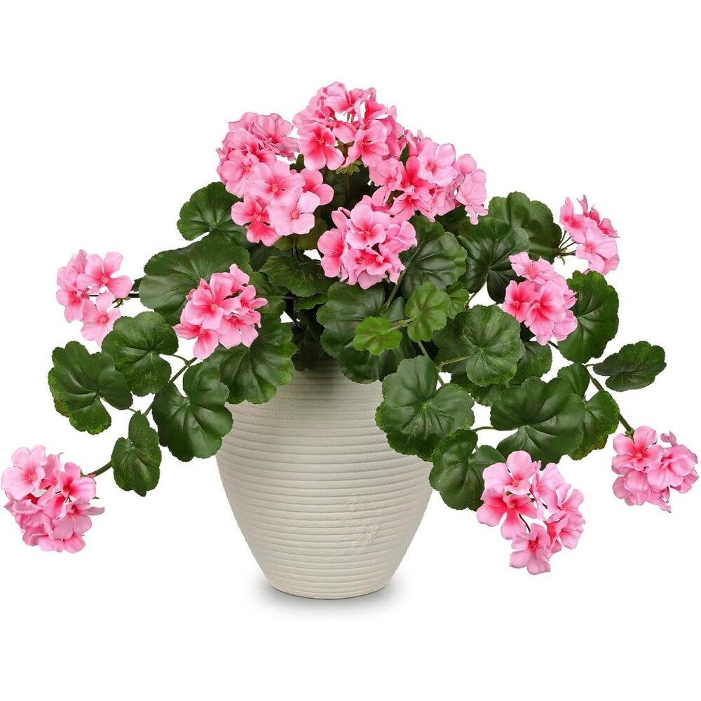 Pink Realistic Silk Flowers Wide Artificial Lush Home Door Patio Hanging Decor